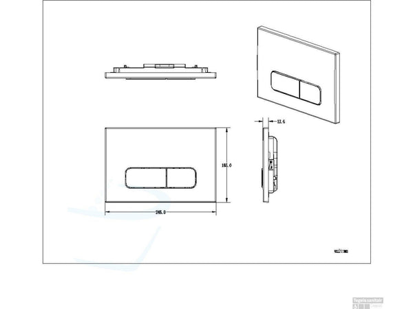 Solid Square bedieningspaneel voor Geberit UP100 320 720