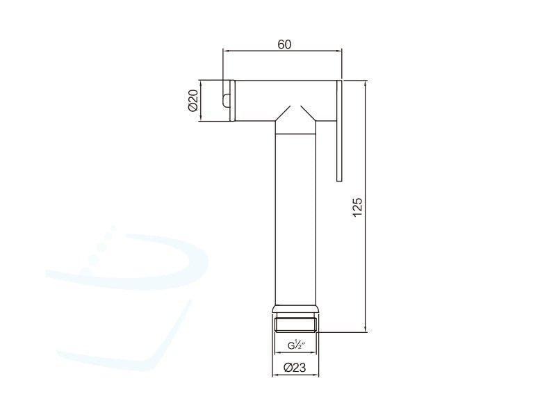  toiletdouche chroom technische tekening